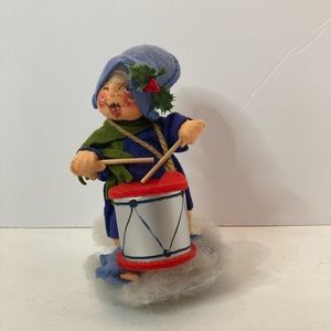 Annalee Vintage 1988 Christmas Drummer Boy blue holiday song decor Cloud Base.